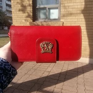 Red Leather clutch/wallet